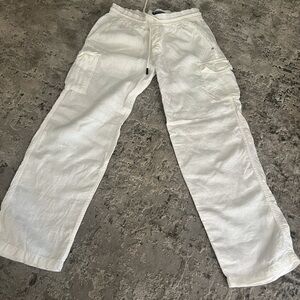 Vilebrequin Linen Cargo Pants White Beach Pants Medium